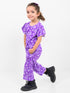 Frill Sleeves Teal Twinkle Cotton Short Set (Electric Teal)